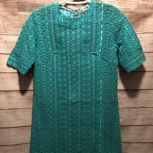 🟢Debutante green lace design dress